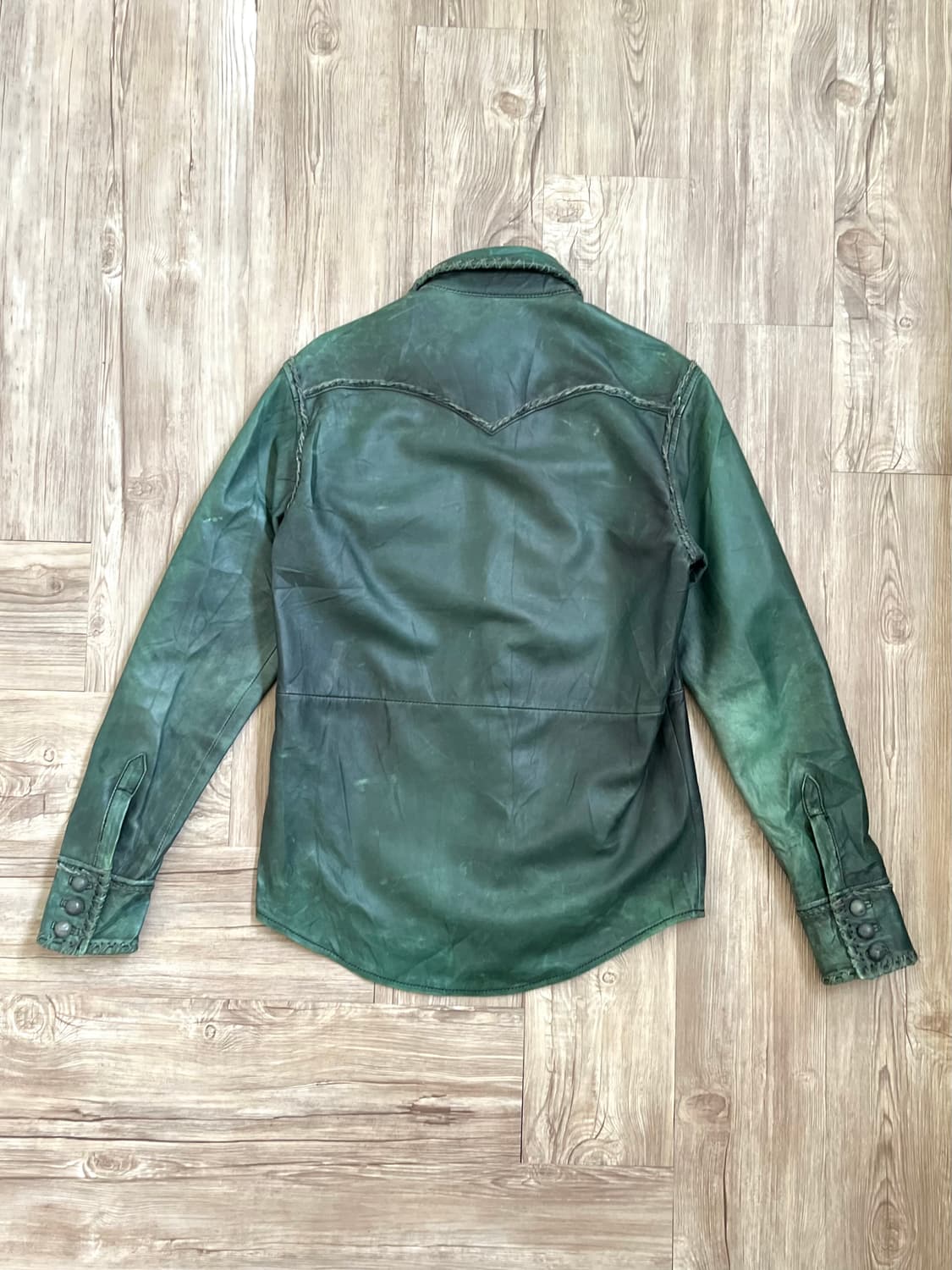 90’s John’s 아카이브 모스그린 양가죽 자켓 상품이미지2