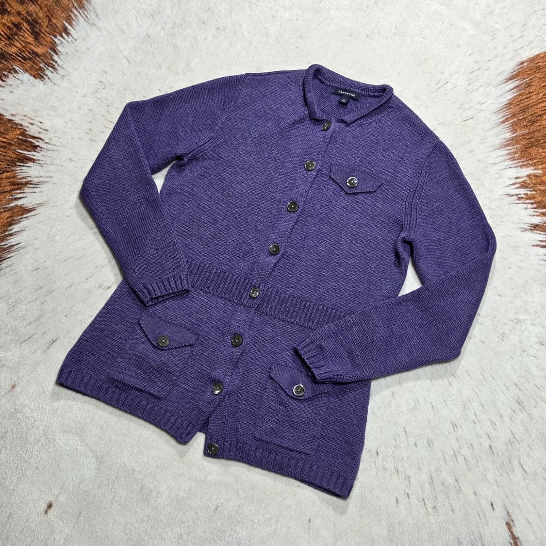 일본 빈티지 퍼플 니트 가디건 상품이미지1