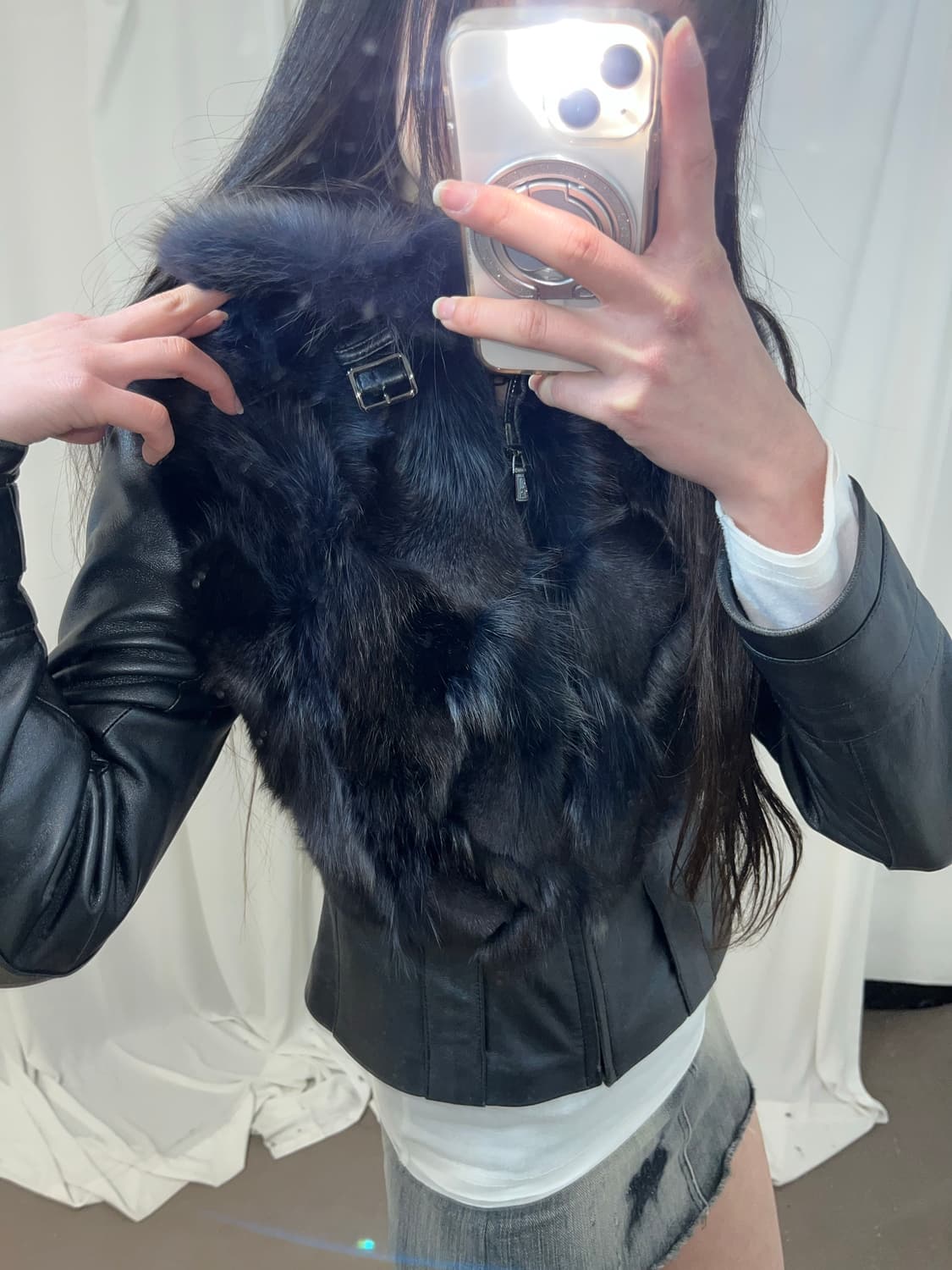 다크 네이비 글리터 폭스퍼 자켓 상품이미지5