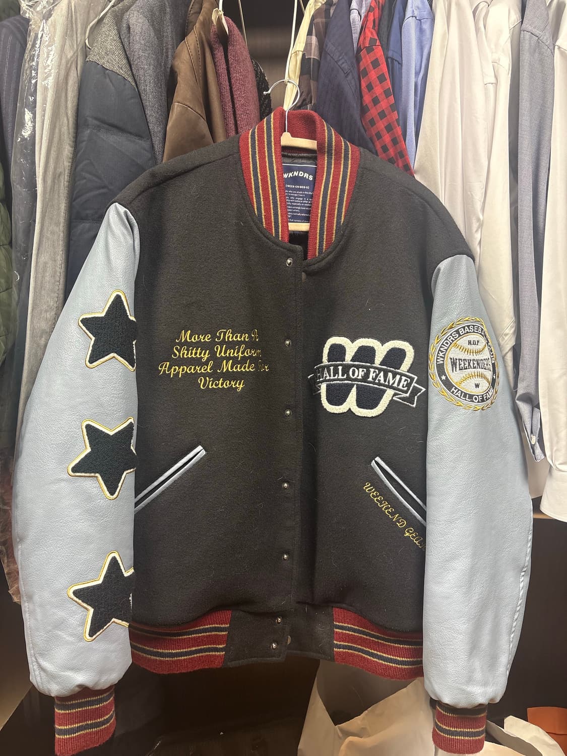 Wkndrs 위캔더스 바시티 자켓 스카이 블루 상품이미지3