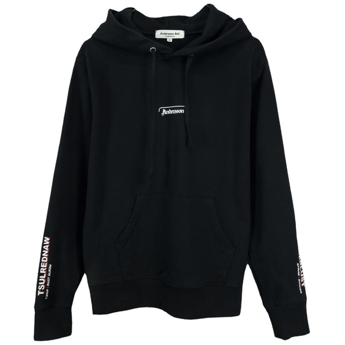 [앤더슨벨] 그래픽 프린팅 오버핏 후드티 블랙 M19007 상품이미지2