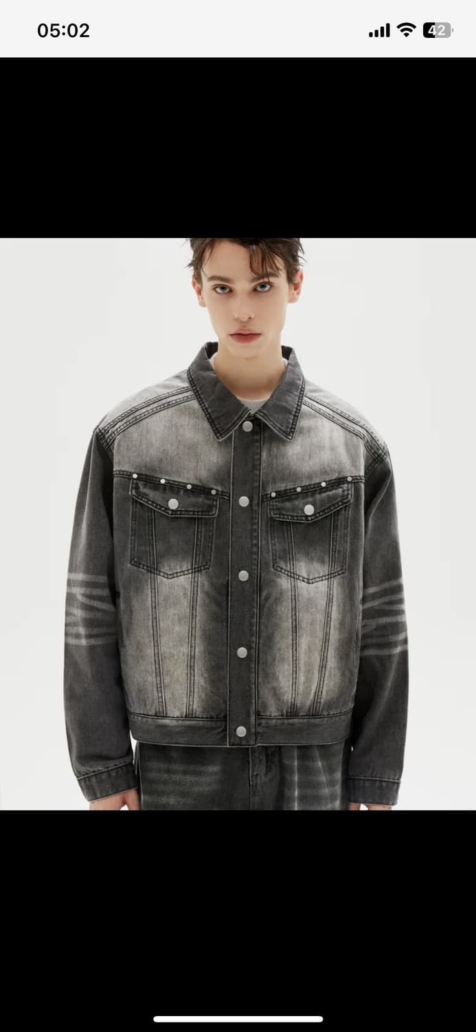 트릴리온 웨스턴 워싱 리벳 데님 자켓 상품이미지1