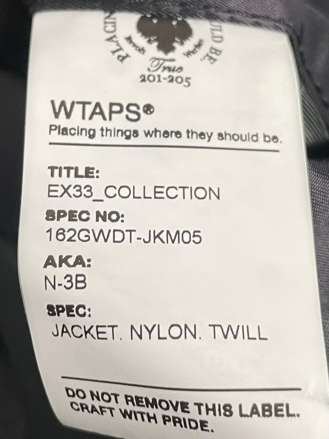 더블탭스 N3B 검정 야상 자켓 (on.62)   상품이미지8