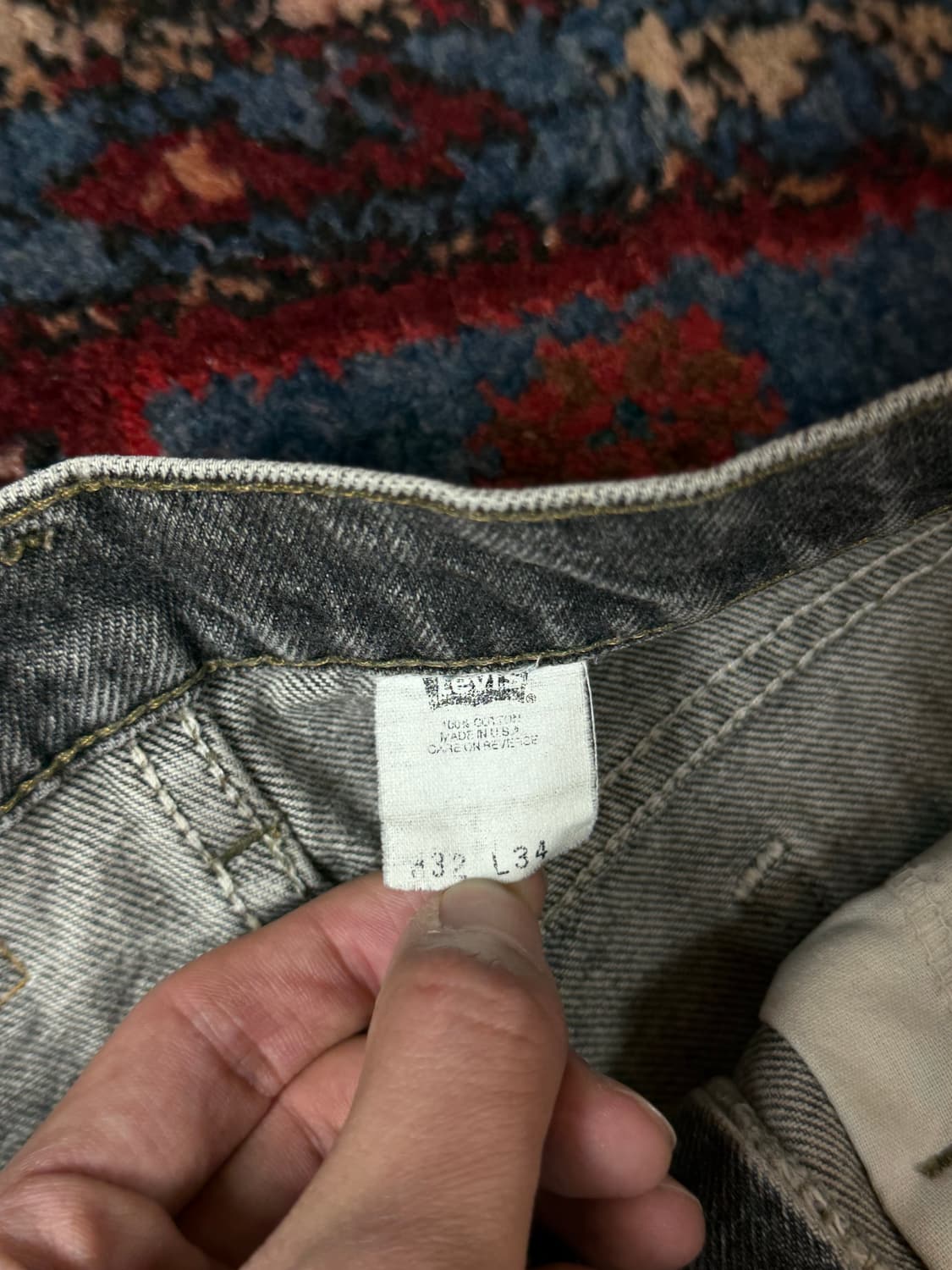 90's USA Made 빈티지 리바이스 517 오렌지탭 블랙 부츠컷 상품이미지9