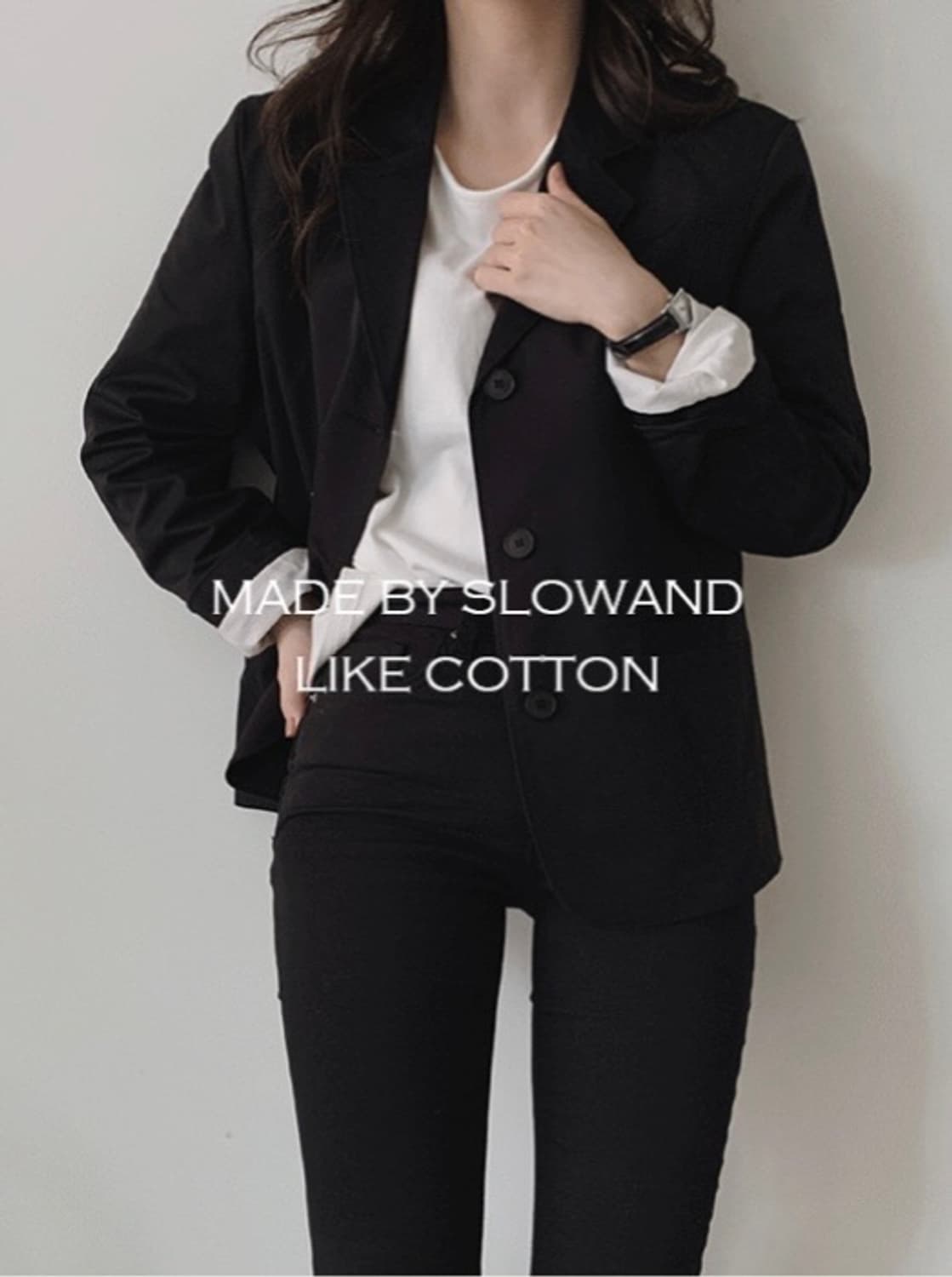 (미착용, 새상품) 슬로우앤드 made. 라이크 코튼 싱글자켓 상품이미지5