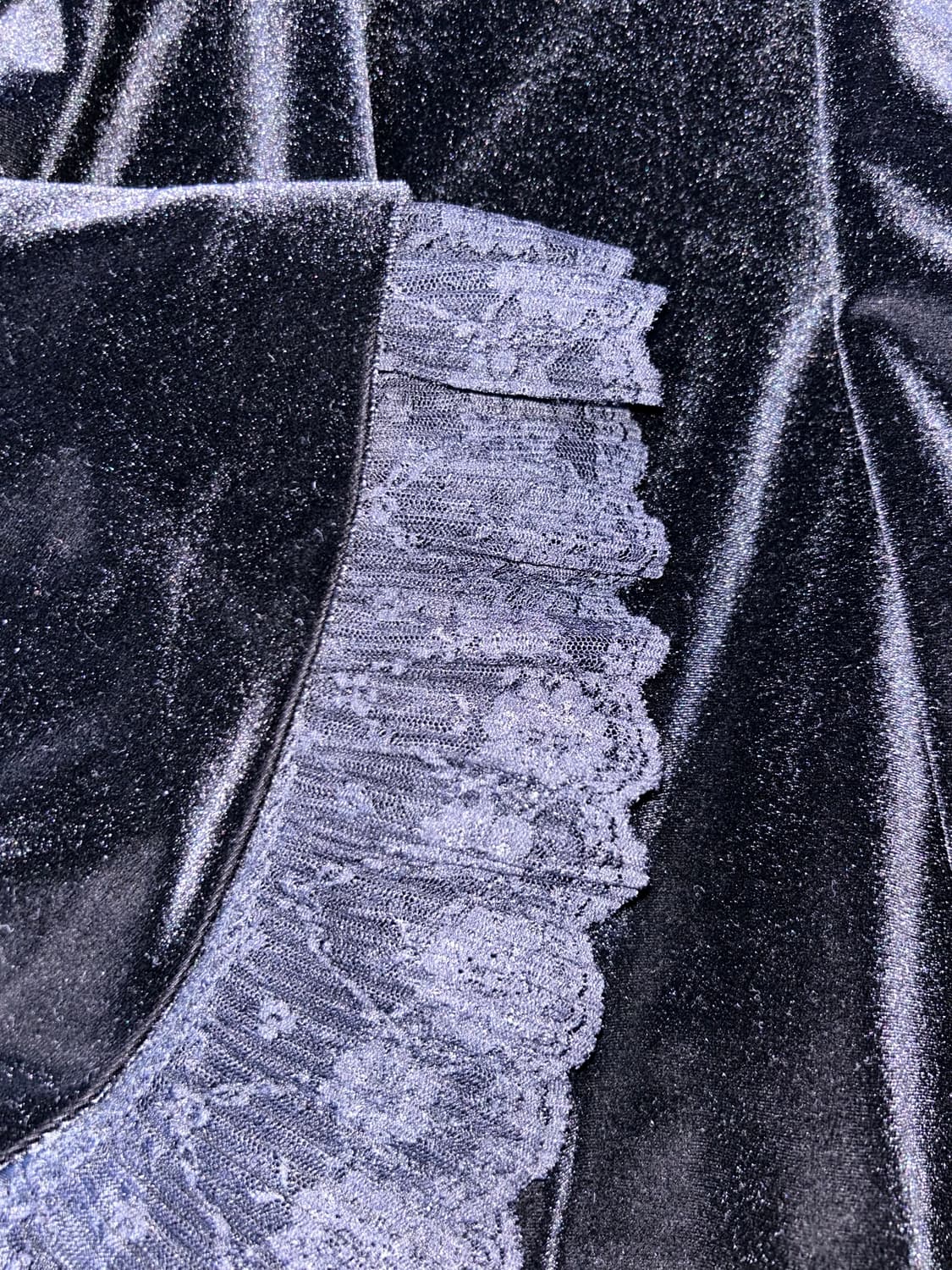 고스 펑크 다크페어리 레이스 벨벳 스커트 상품이미지2