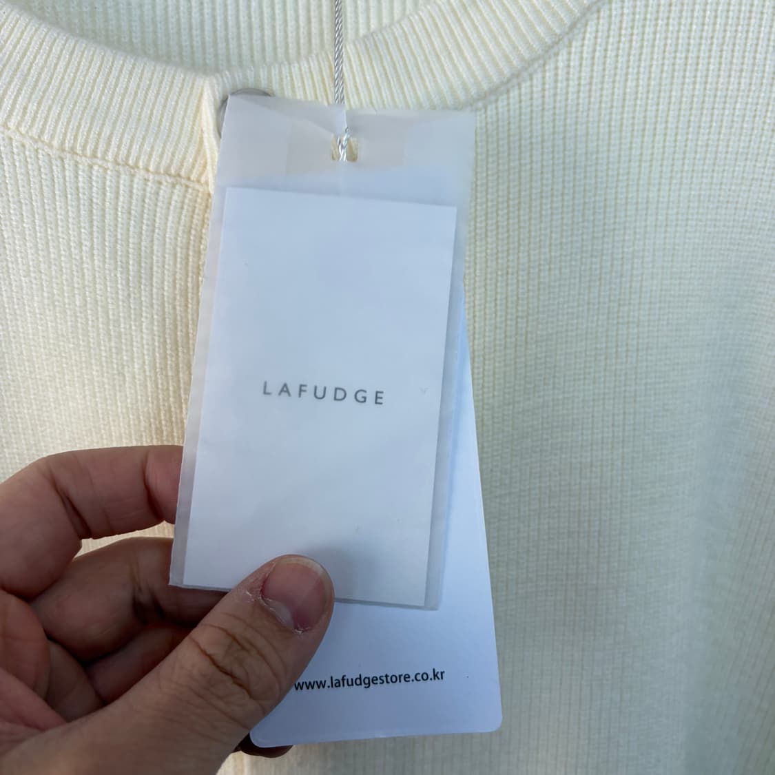 라퍼지아워맨 아이보리색 니트 가디건 상품이미지5