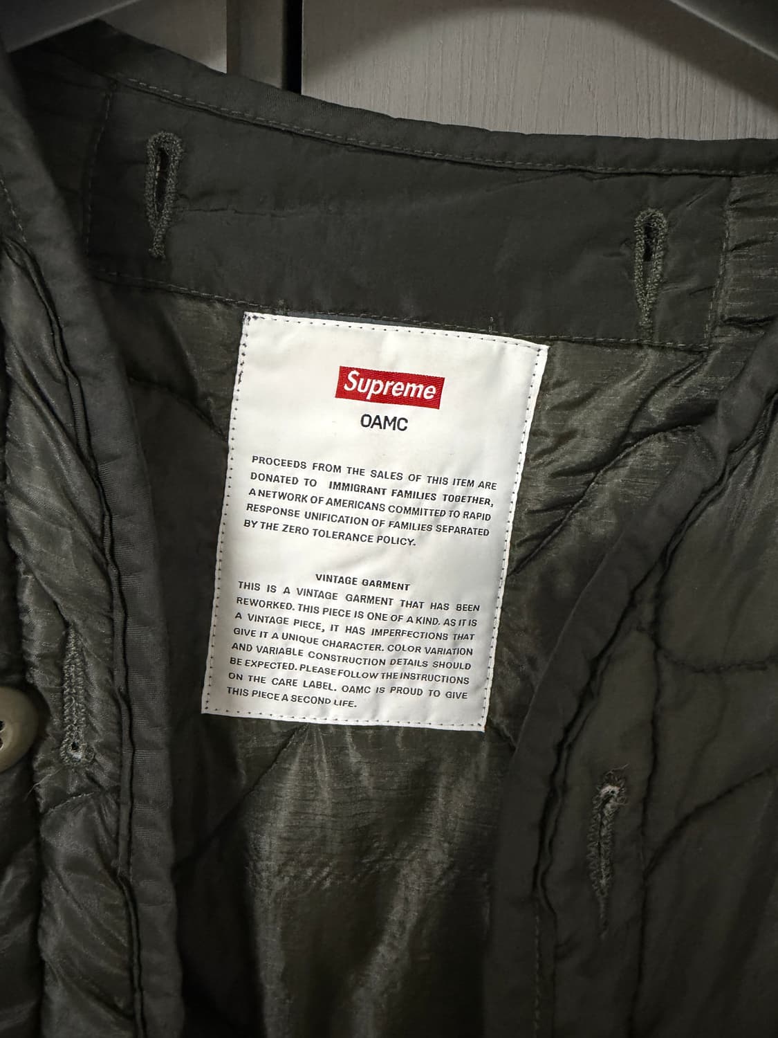 슈프림 x oamc 밀리터리 라이너 자켓 L사이즈 상품이미지4