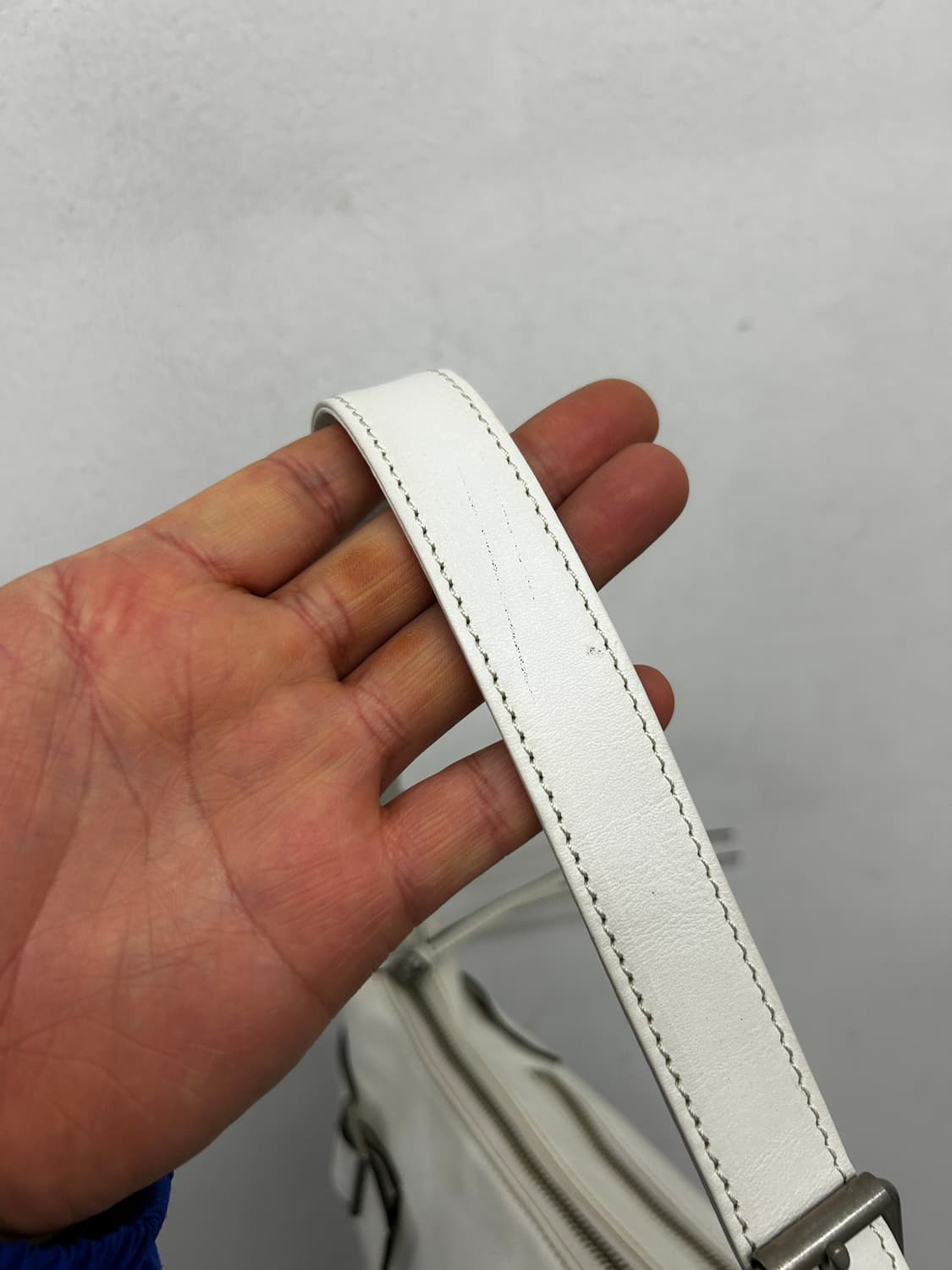 빈티지 레더 화이트 숄더백 상품이미지5