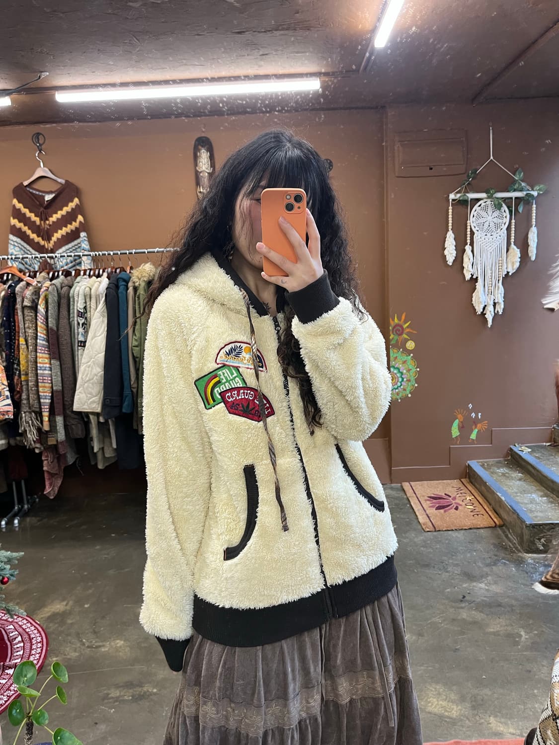 크림아이보리 플리스 후드집업 상품이미지7