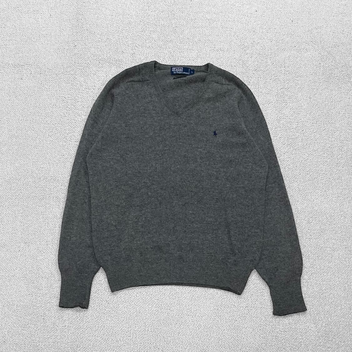 폴로 랄프로렌 포니 로고 램스울 브이넥 니트 그레이 상품이미지1