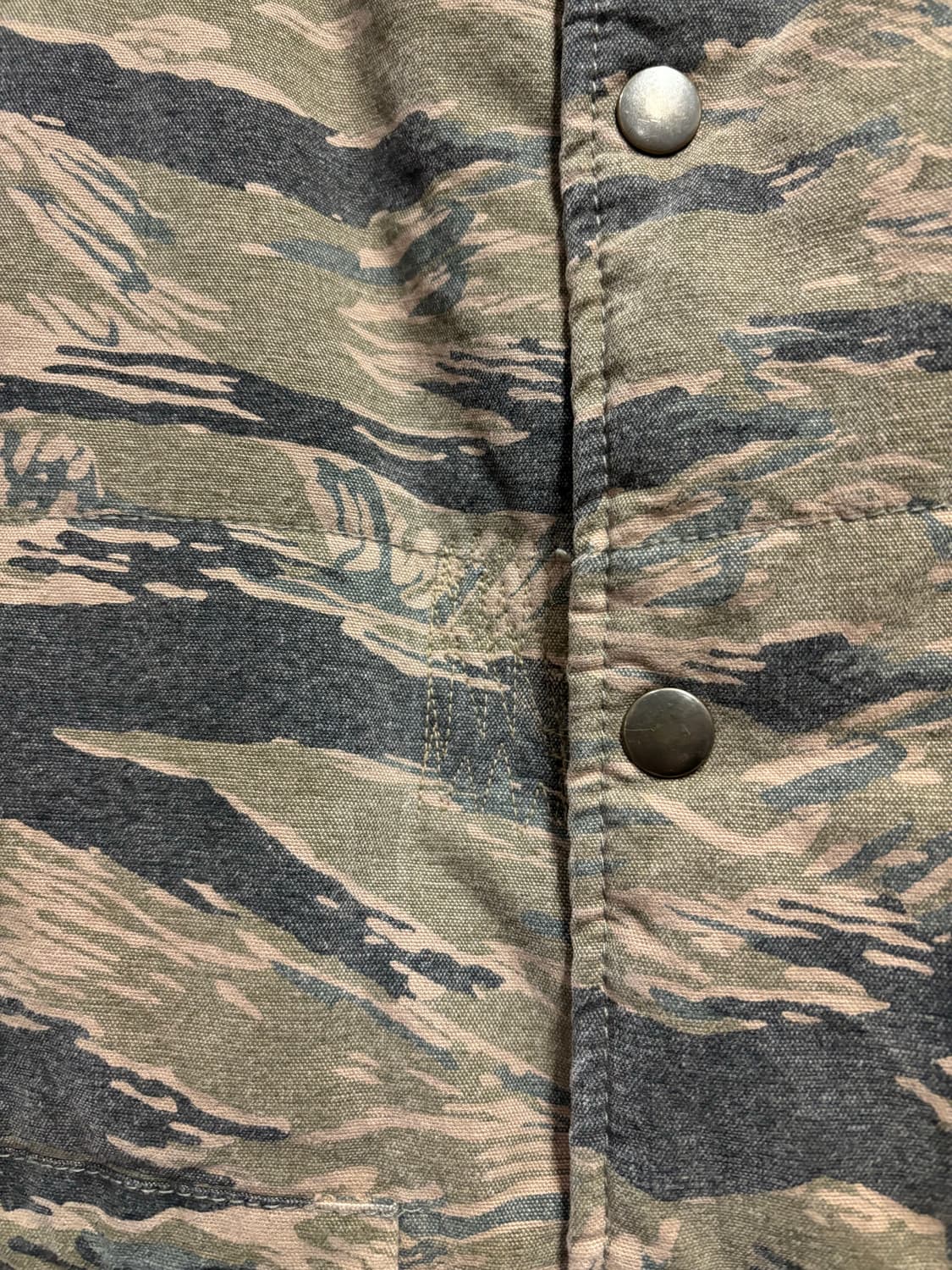 빈티지 타이거 카모 패딩 조끼 상품이미지6