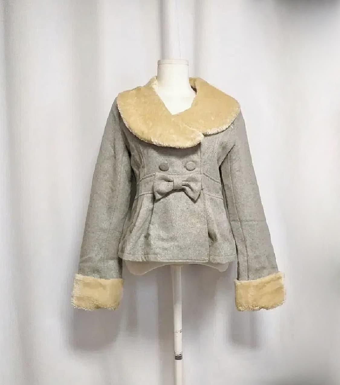 빈티지리본코트달천대장y2k히메갸루핀터깔일브플리츠헤이세이고스로리로걀탑라떼 상품이미지3