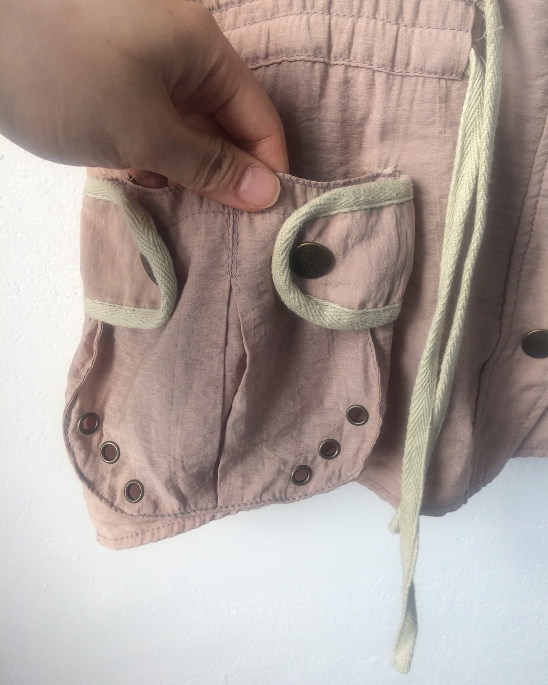 Eyelet pocket point sleeveless vest onep 상품이미지4