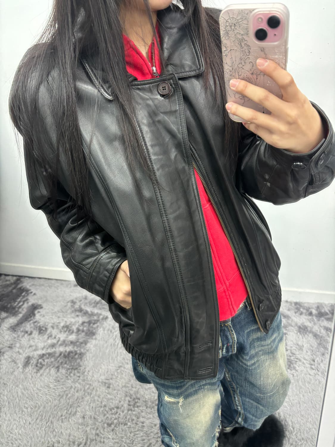 90s 램스킨 봄버 상품이미지3