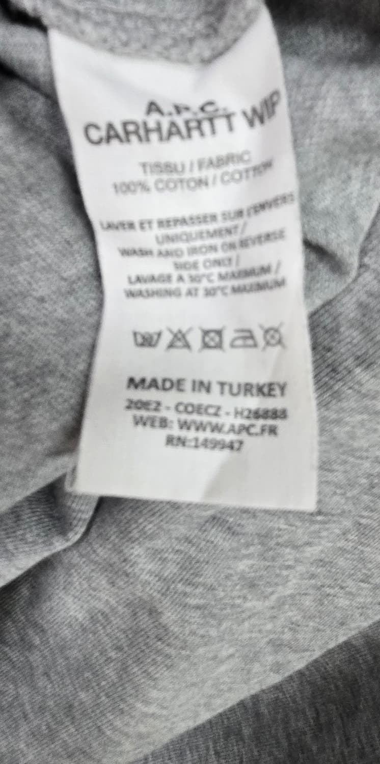 A.P.C. × Carhartt WIP Fire T-Shirt 그레이 M 상품이미지6