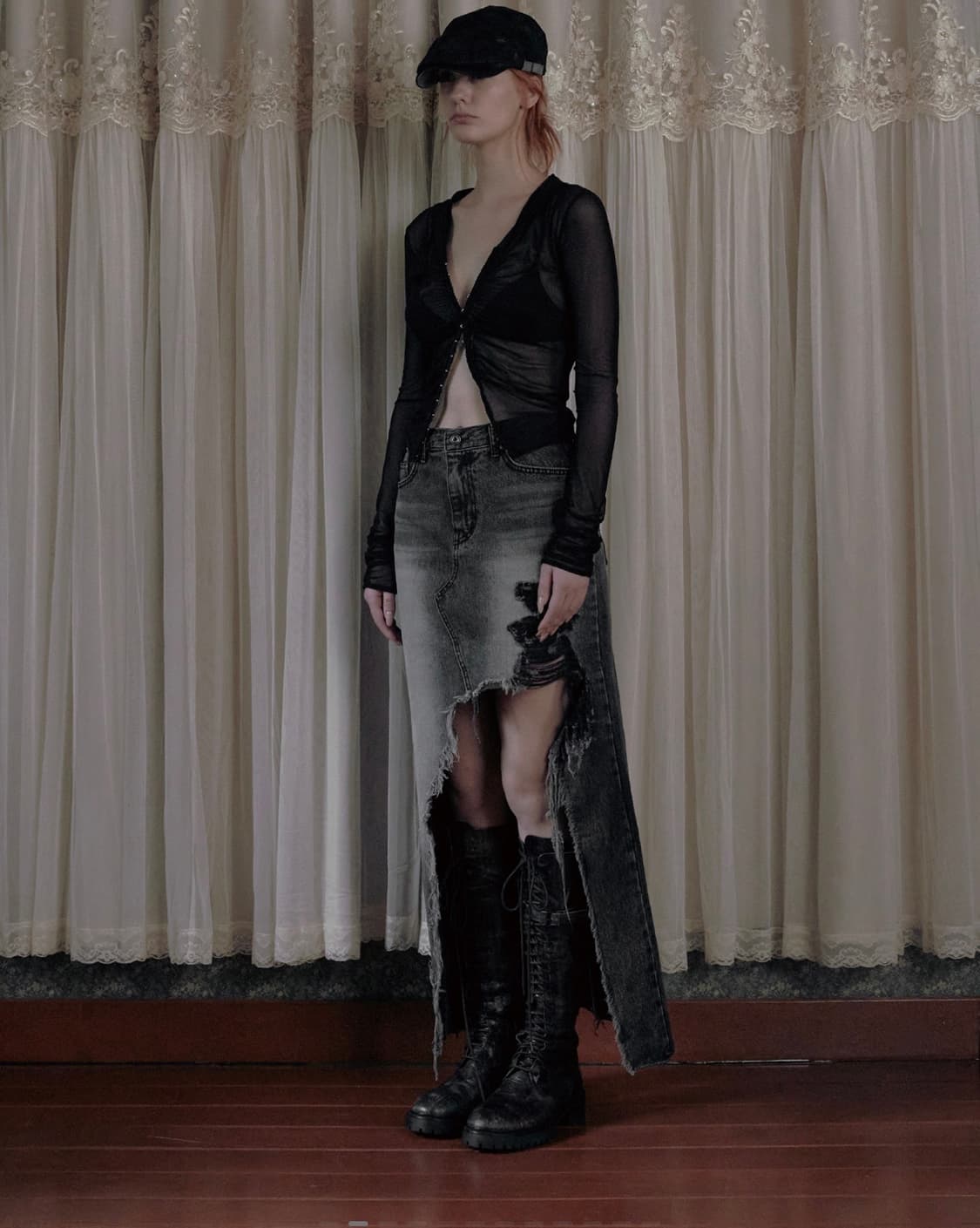 보헤미안서울 보헴서 DESTROYED DENIM LONGSKIRT 롱치마 상품이미지2