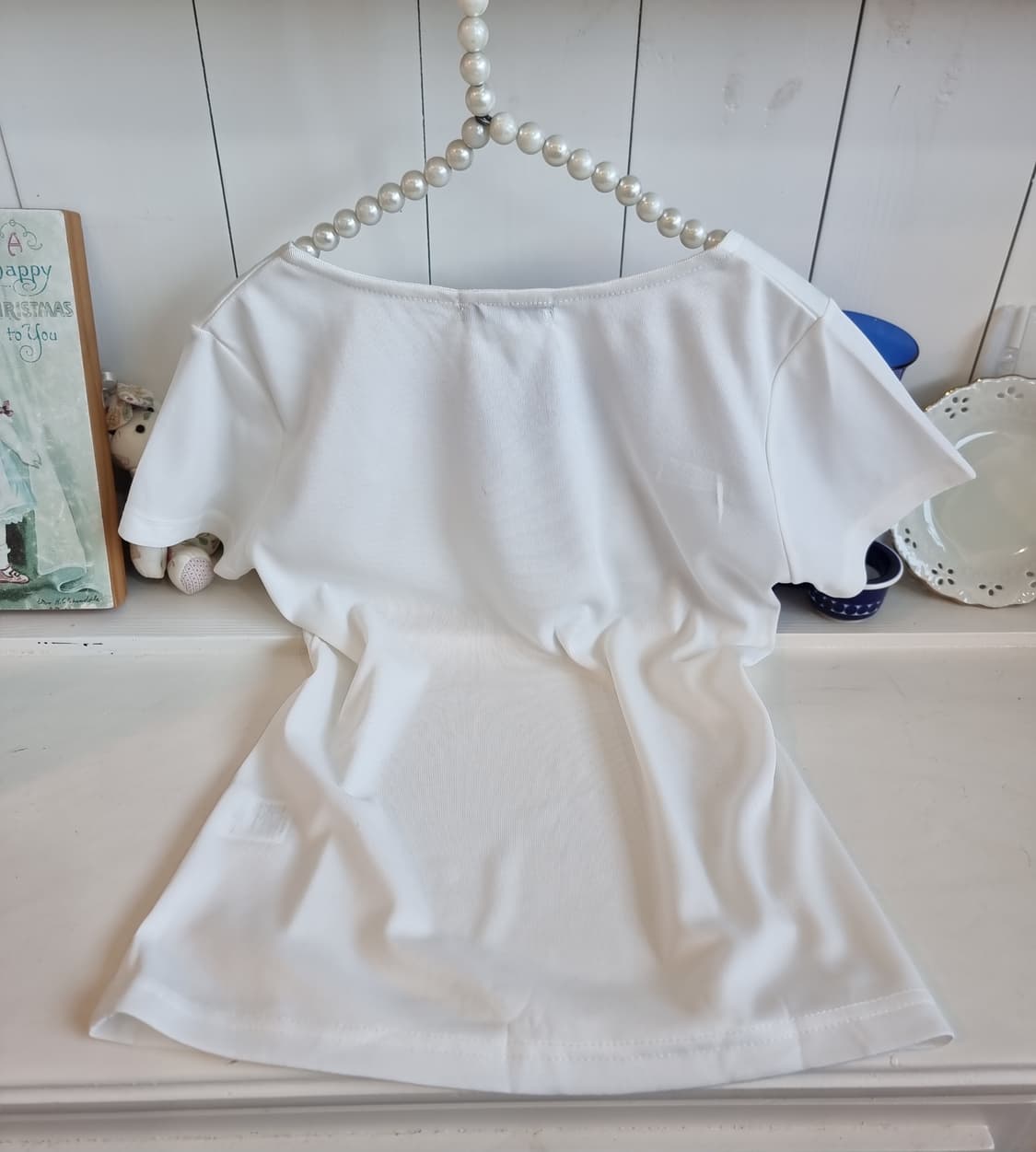 리본 블라우스 화이트 반팔 상품이미지3