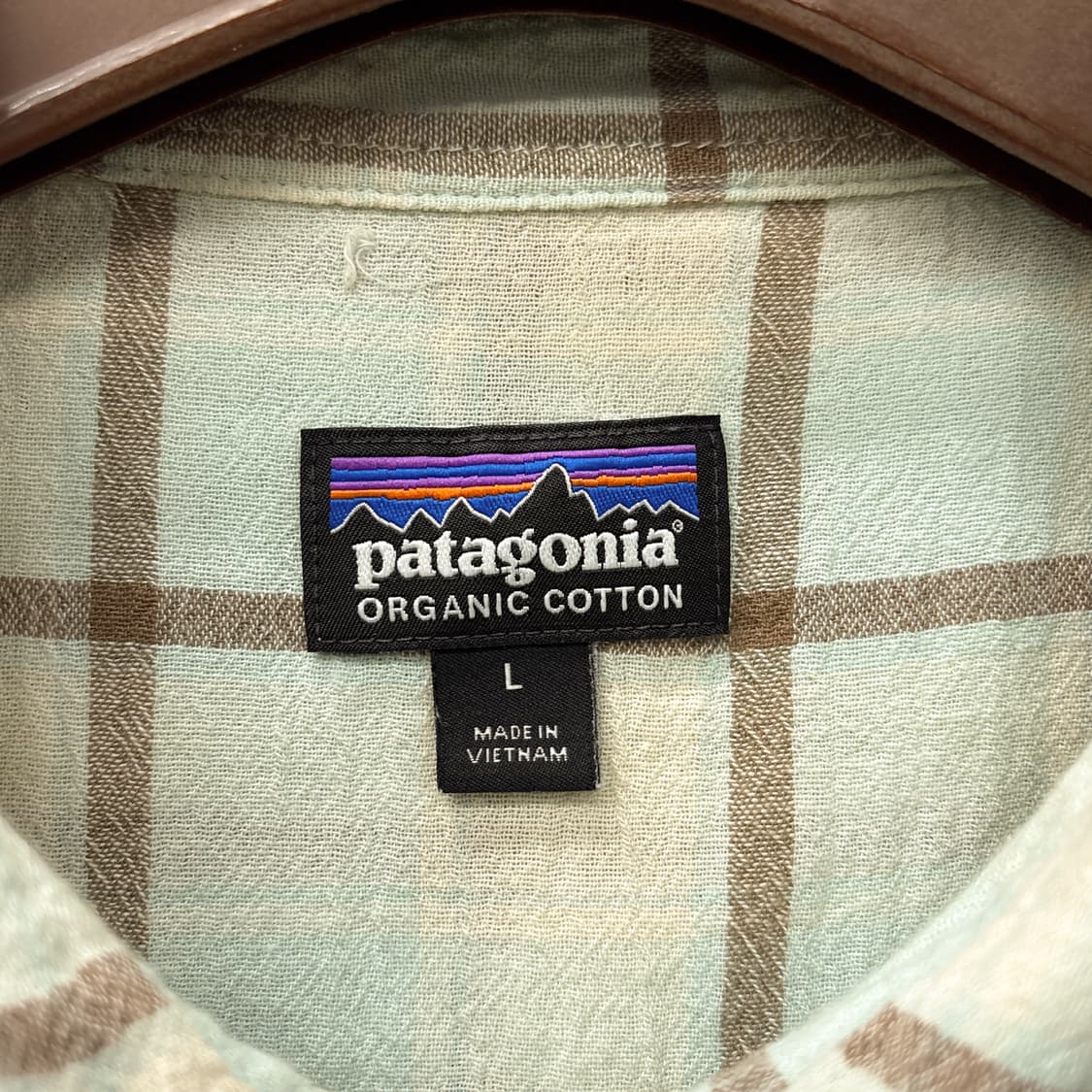 파타고니아 오가닉코튼 그라데이션 체크 시어서커 반팔셔츠 N1247 상품이미지8