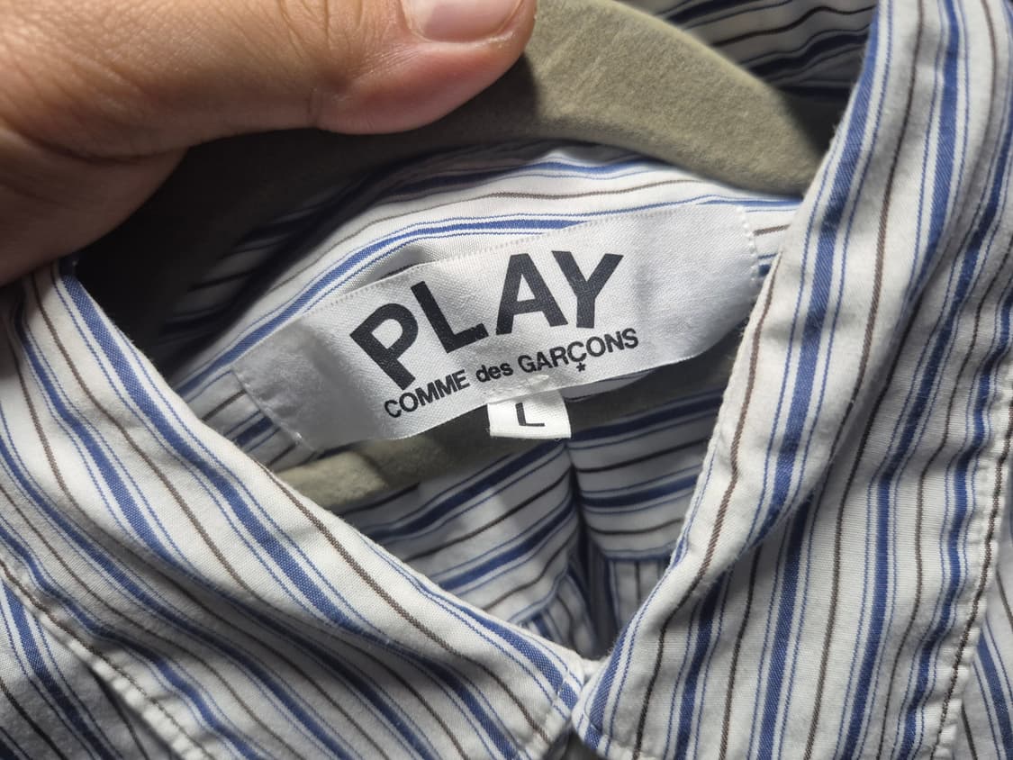 꼼데가르송 여성 블랙와펜 스트라이프 셔츠 L 정품 상품이미지2