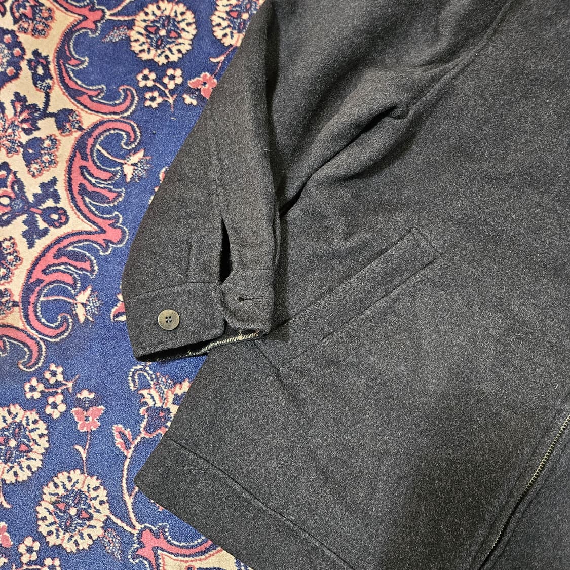 마에스트로 울(Wool) 카라넥 집업 봄버자켓 95size 상품이미지7