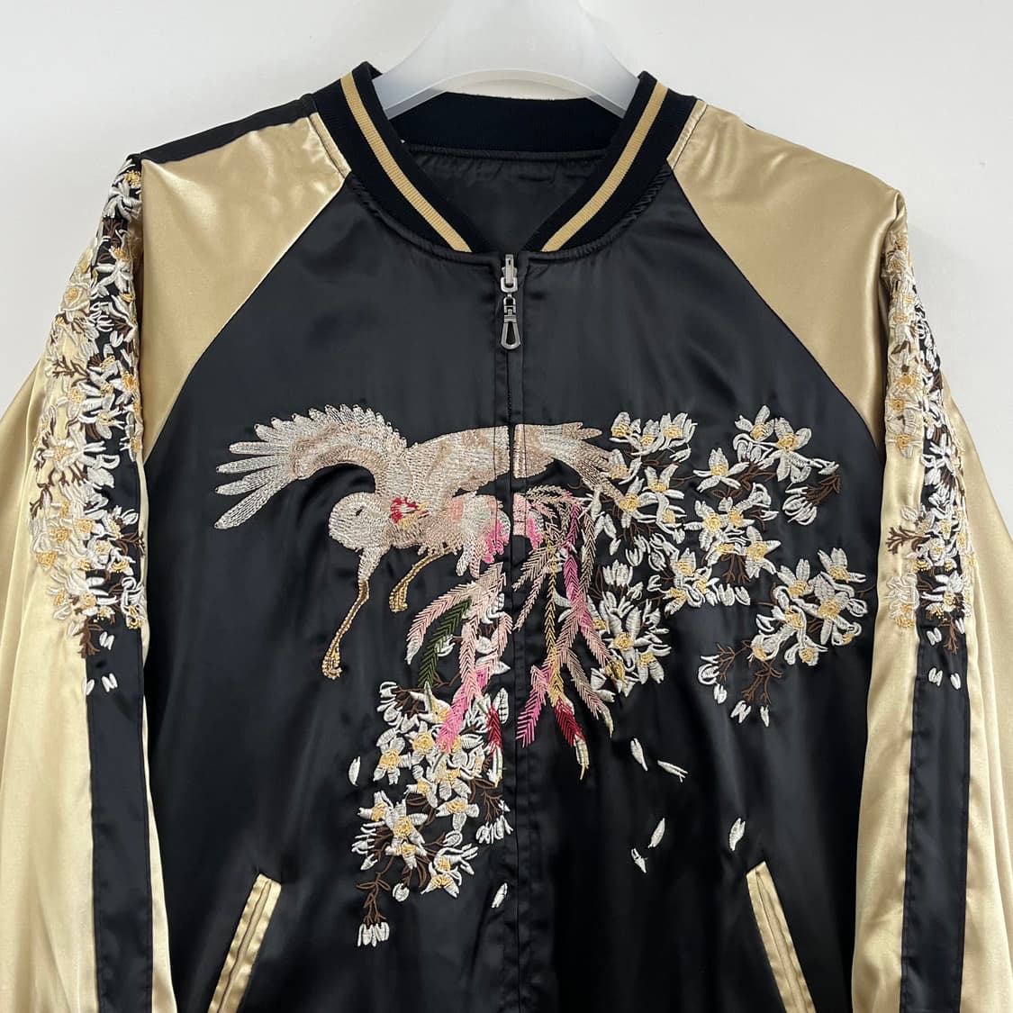 JPN 학 벚꽃 자수로고 리버시블 양면 스카잔 자켓 상품이미지5