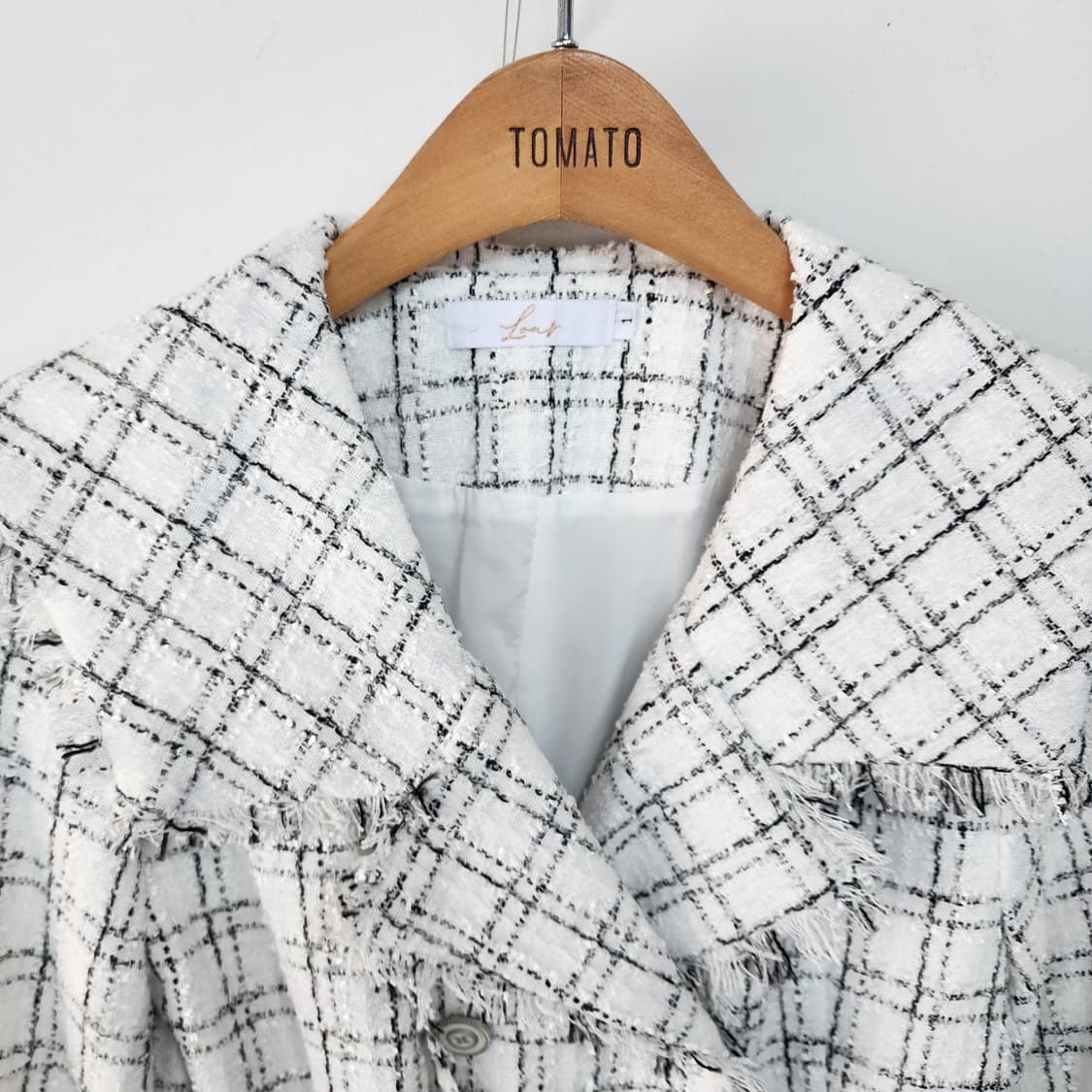 명품 디자인 트위드 체크 롱 원피스 상품이미지2