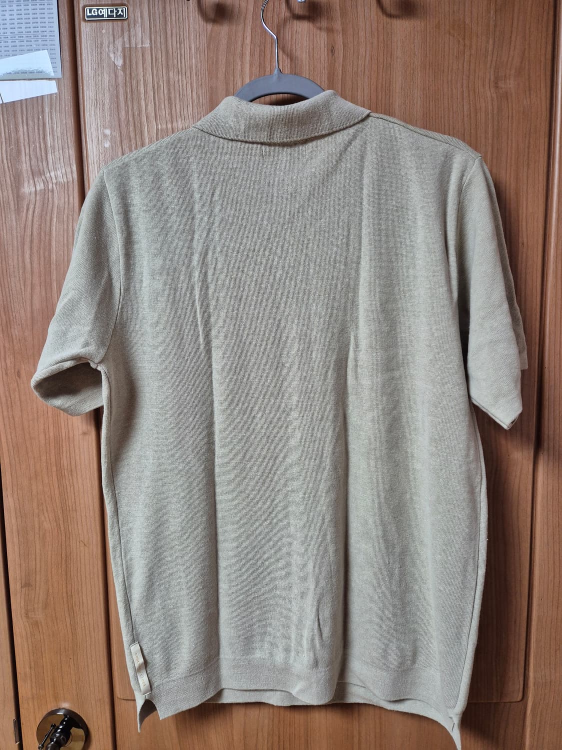 커스텀어클락 반팔 카라니트 오트밀 L 상품이미지2