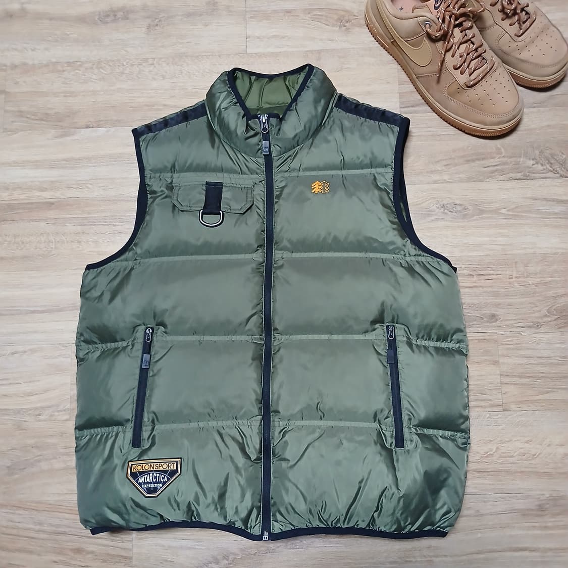 코오롱스포츠 안타티카 올리브 카키 조끼 패딩 자켓 상품이미지3