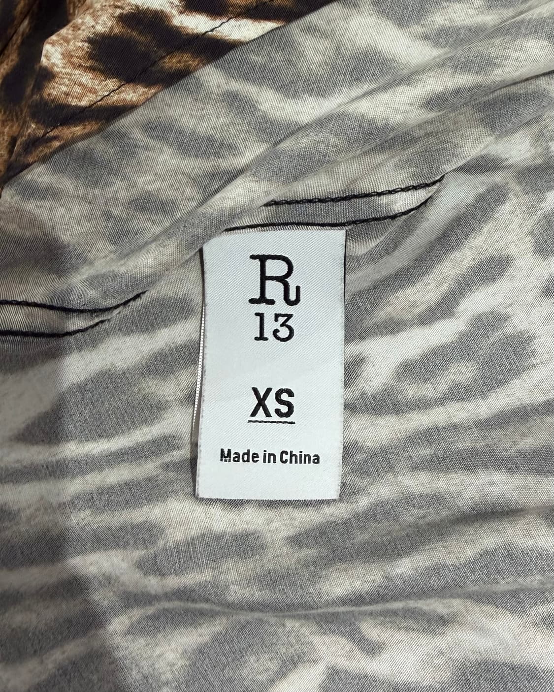 r13 레오파드 프린트 실크 오버사이즈 카우보이 셔츠 상품이미지9