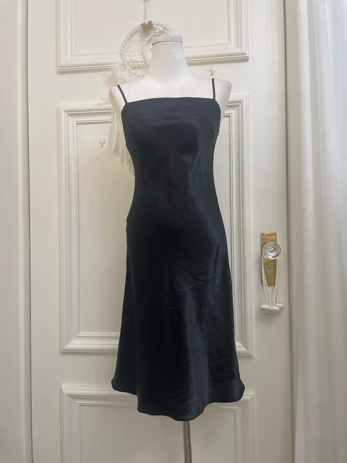 black ruffle bow dot lace opc(size-2) 상품이미지9