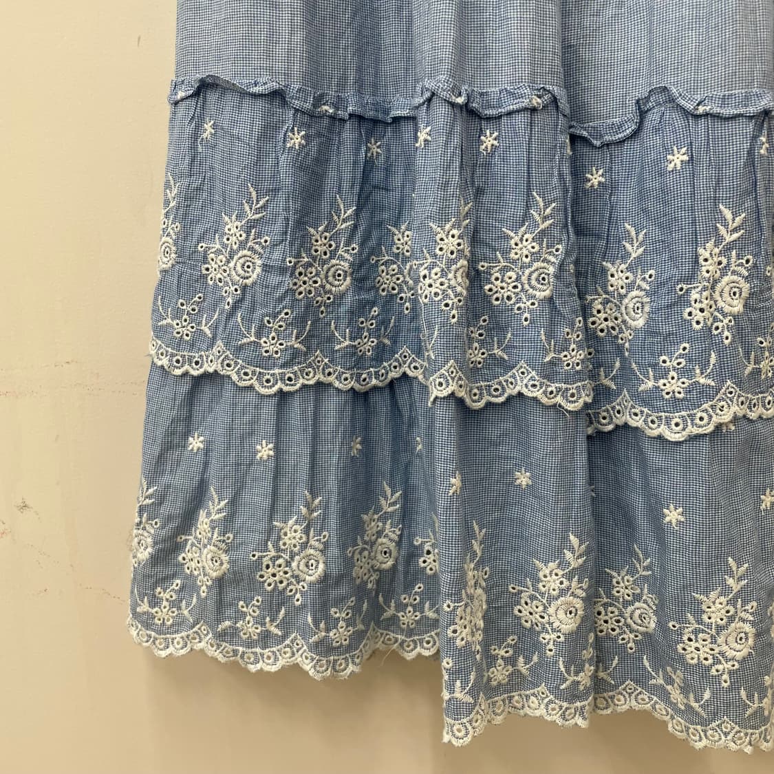 빈티지 하늘 화이트 레이스 코튼 롱 캉캉 스커트 상품이미지3