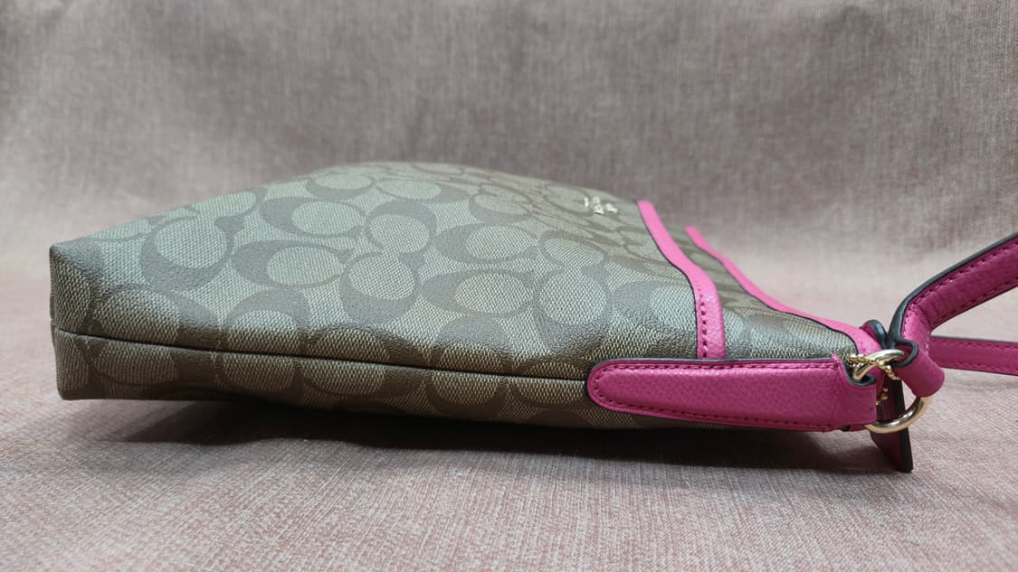 코치 시그니처 크로스백 브라운/핑크 상품이미지4