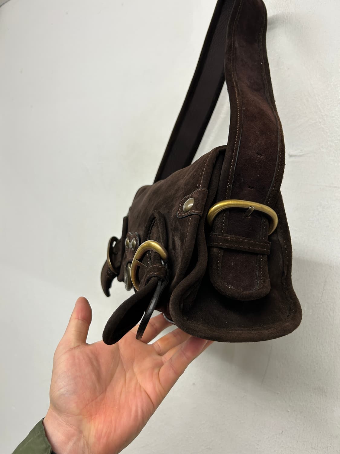 Kalliste Y2K 빈티지 스웨이드 레더 숄더백 상품이미지3