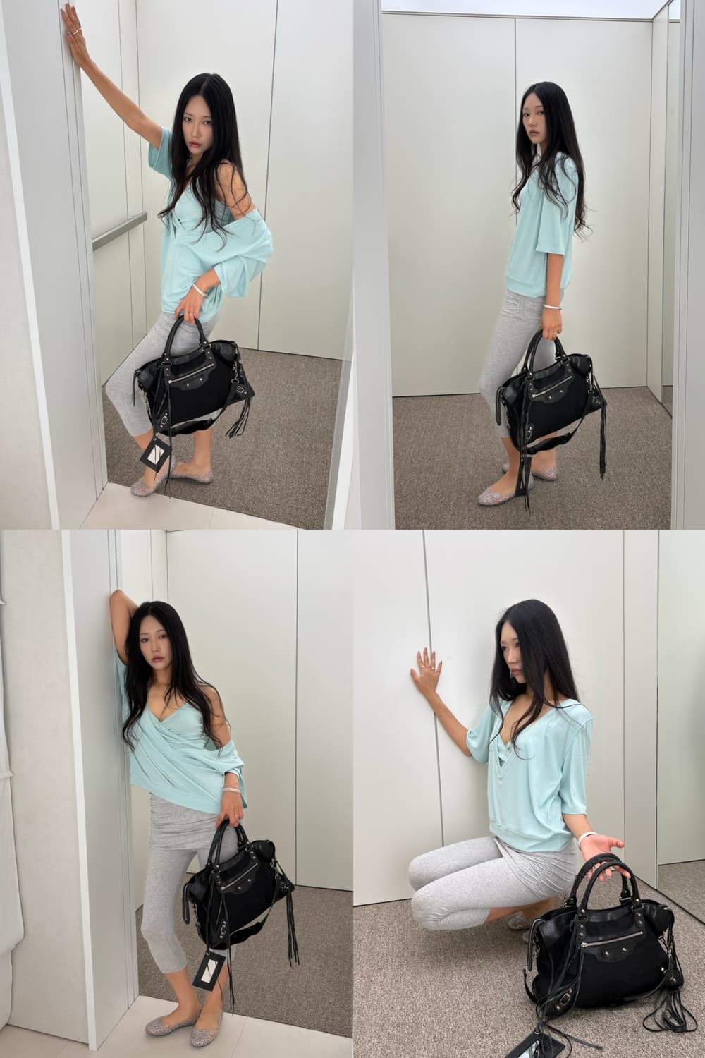 발렌시아가 패브릭 시티 모터백 블랙 상품이미지2