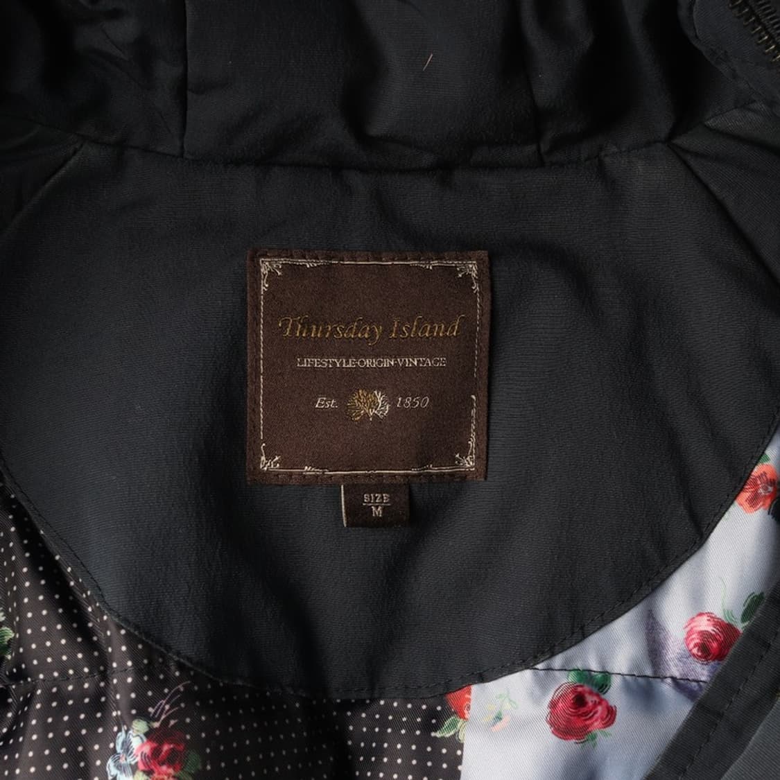 써스데이아일랜드 빈티지 패턴 안감 덕다운 롱패딩 M 상품이미지6