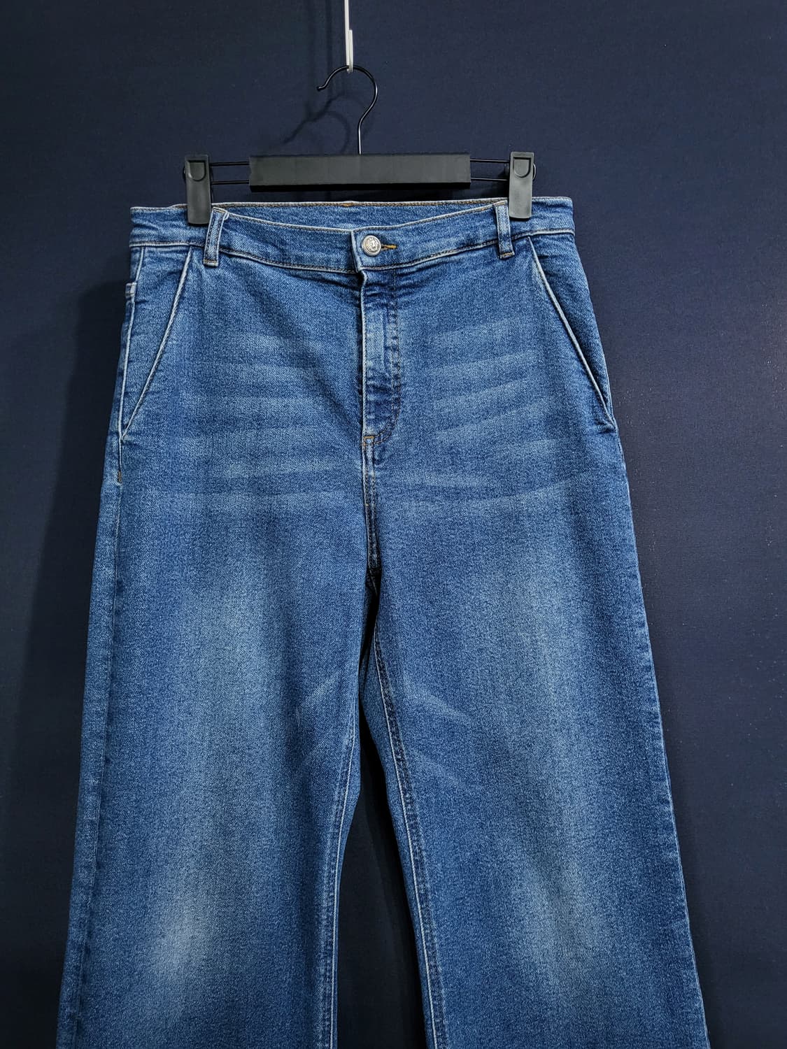 발망 데님 워싱 와이드핏 팬츠 상품이미지2