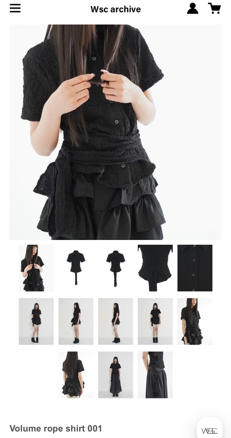 WSC 아카이브 Volume rope shirt 001 상품이미지1