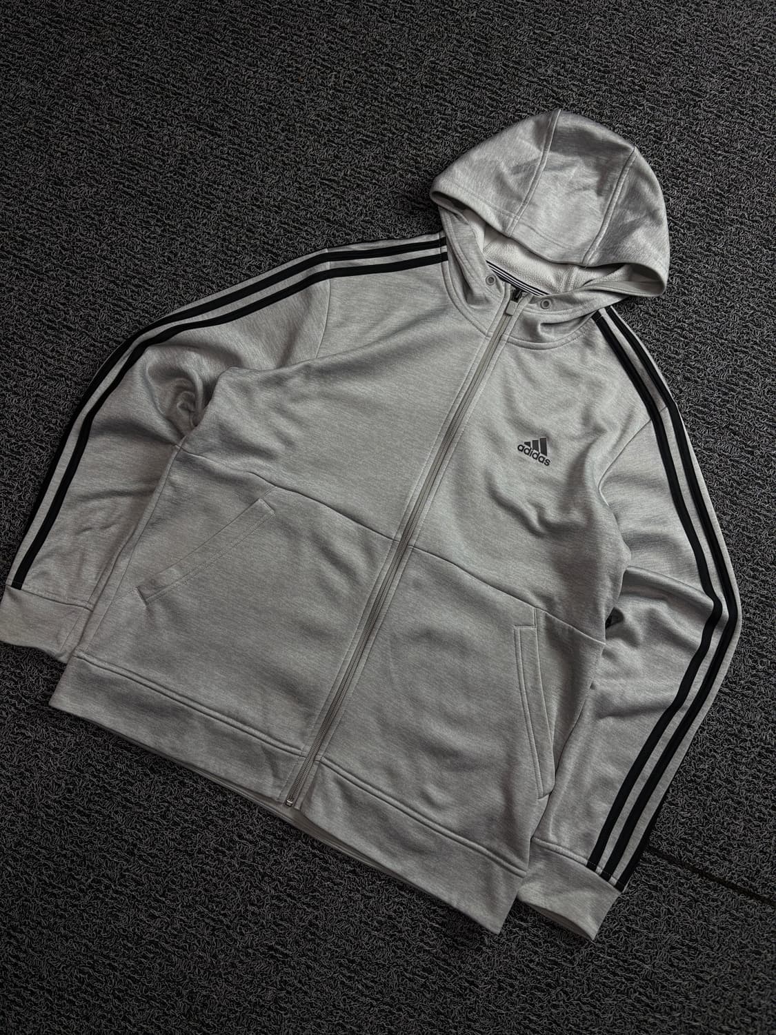 아디다스 트랙 사이드라인 그레이 미니멀 후드집업 1535 상품이미지1