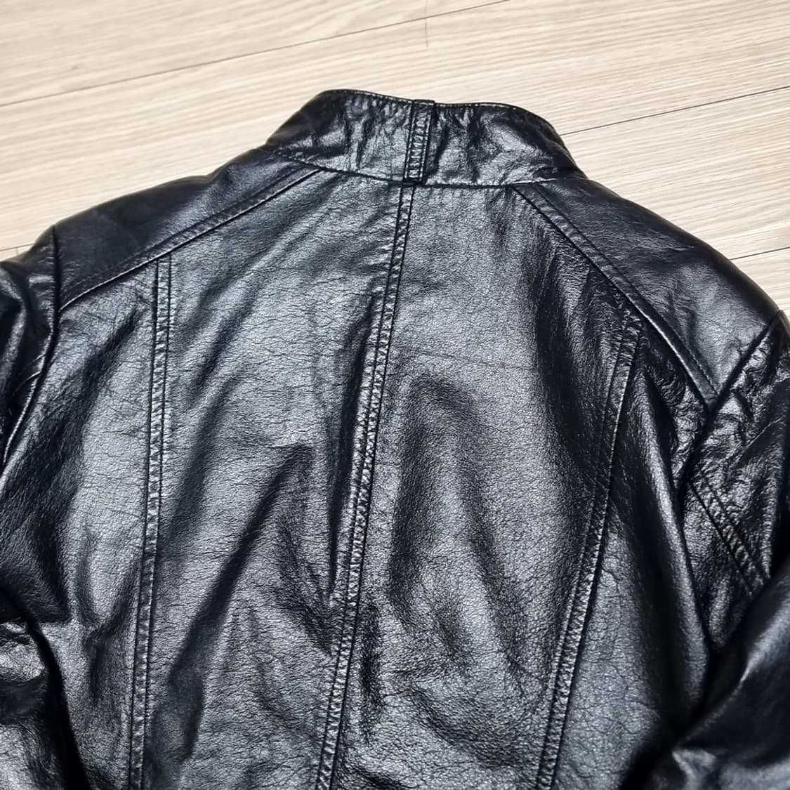 송탄 다크호스 블랙 가죽 라이더 자켓 여성(m) 상품이미지5