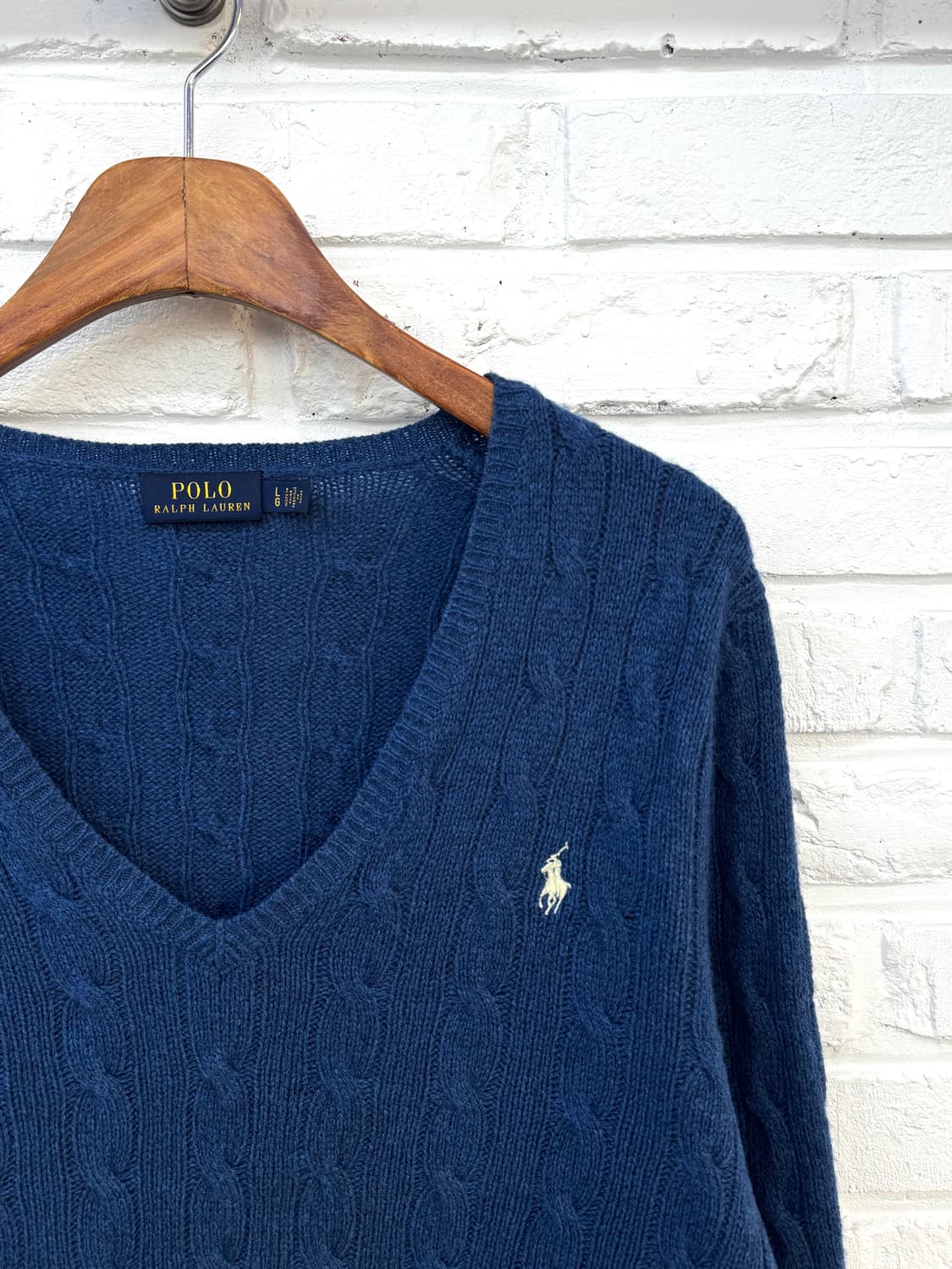 폴로 블루 케이블 니트 상품이미지4