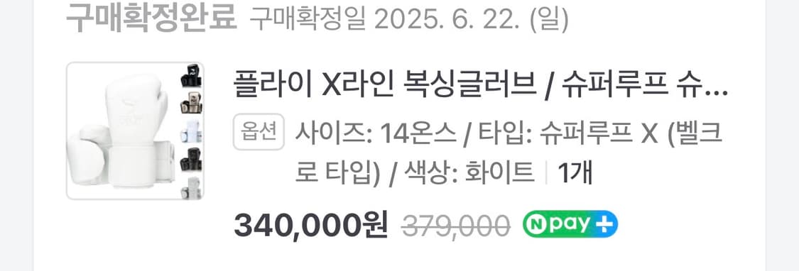 플라이X라인 복싱글러브 14oz 벨크로/ 화이트 상품이미지5