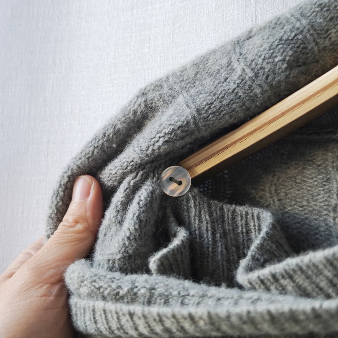 폴로 랄프로렌 울 캐시미어 소가죽스트랩 워머 니트 가디건 라이트그레이 M 상품이미지4