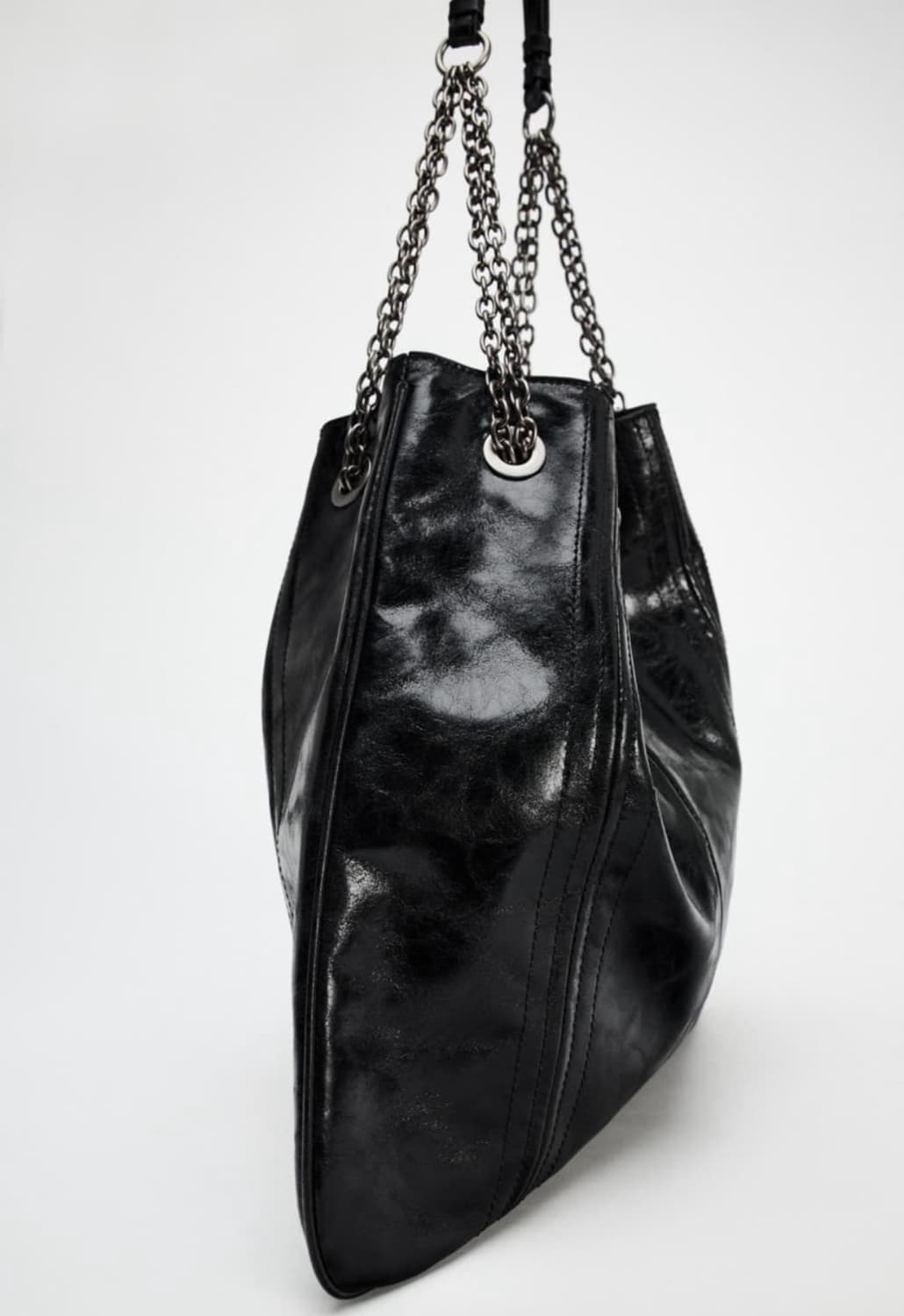 ZARA 자라 락 버킷백 체인 스트랩 블랙 상품이미지4