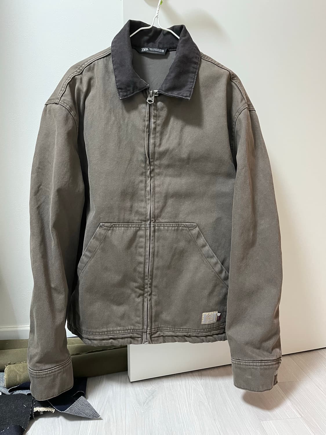 자라 콘트리스트 워크자켓 M 브라운그레이 상품이미지1