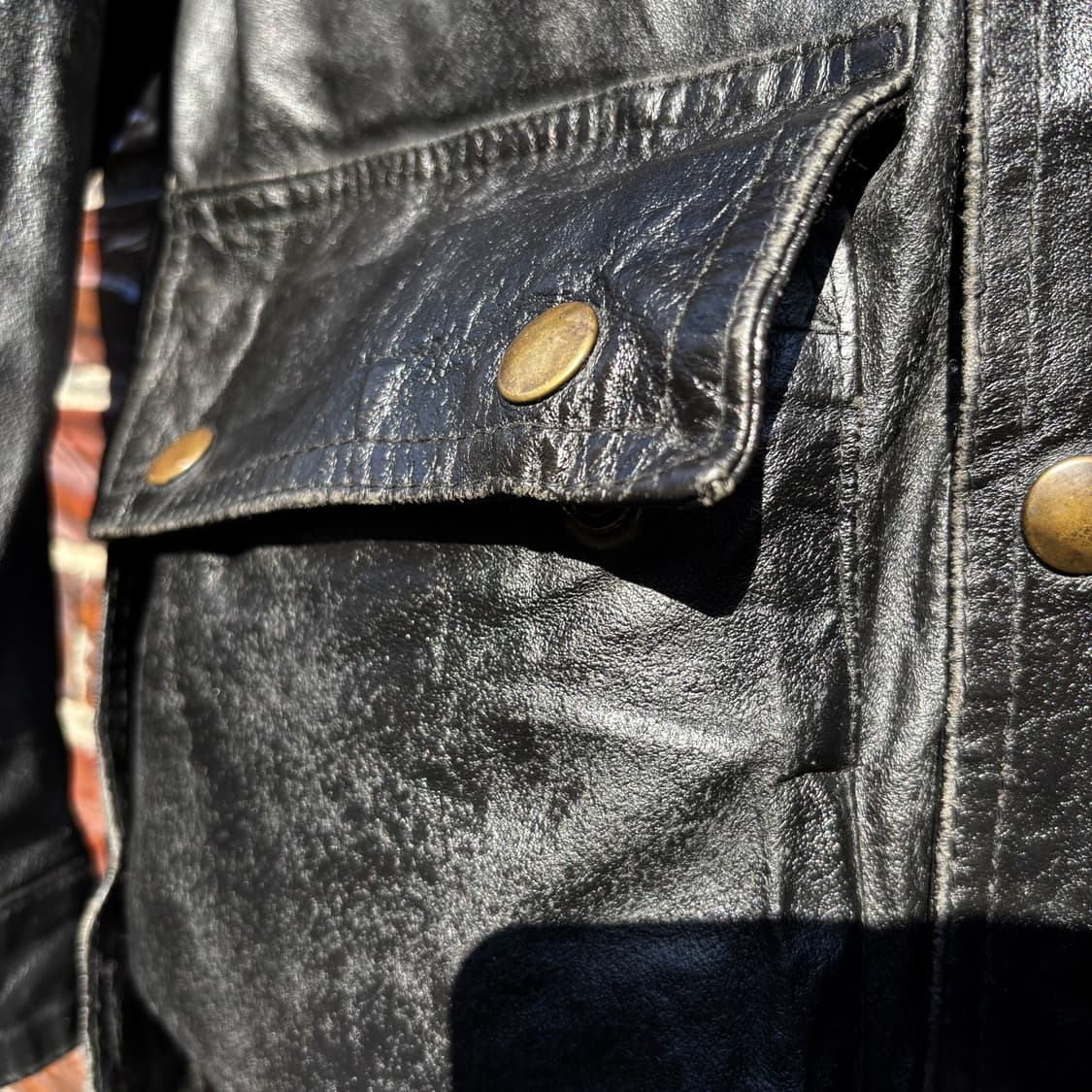 90's Sasch 3D 포켓 레더 자켓 상품이미지8