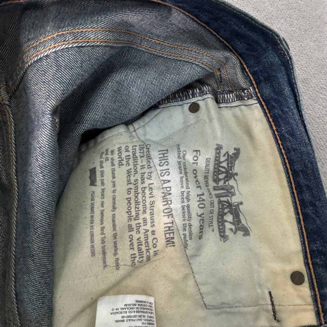 32 리바이스 522 워싱 데님 팬츠 상품이미지7