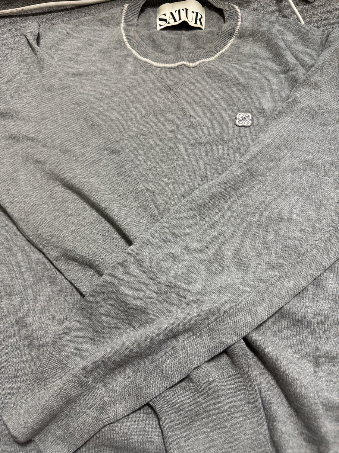 세터 시그니처 크루넥 스웻셔츠 (멜란지 그레이) 상품이미지1