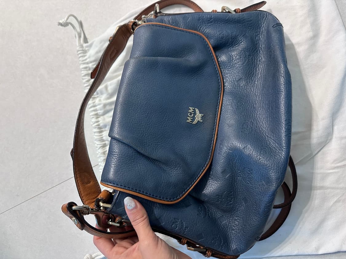 MCM 빈티지 블루 숄더백 / 감성템 / 희귀컬러 상품이미지2
