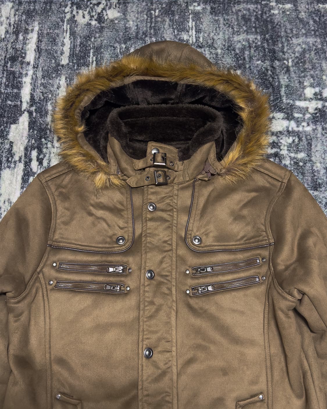 {GILEVANS} Brown Faux Fur Hood Jacket 상품이미지5